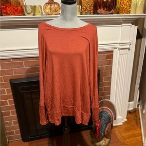 Daily Ritual Women's Long Sleeve Top in Rust